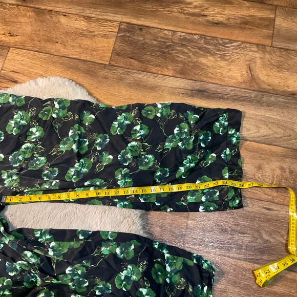 Elevenses Floral Pants Size 8 Green Navy Slacks Womens‎ Anthropologie Trousers - Picture 6 of 9